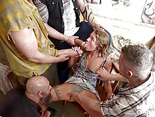 Close-up bukkake creampie gangbang with hardcore action