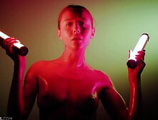 Flexible slender brunette Sybil shows off her perfect body shape