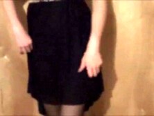 Twink Crossdresser Strips In Dress And Panties