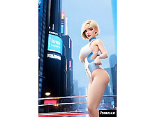 Isabelle Dupond cyberpunk city show video (Ai model)