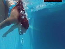 Hot Russian brunette Mia Ferrari in the pool