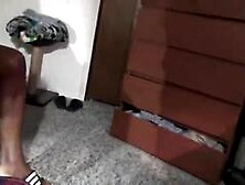 Naughty nerdy wife blows and jerks black cock filmed by hubby