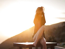 Blondie Babe Francesca During Sunset