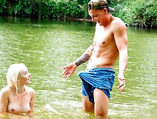 Astonishing outdoor sex in the water with a blonde Lovita Fate