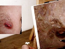 Freaky Painter Is Painting His Nipple On This Webcam Show