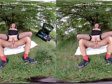 Amateur Brunette's Wild Public Passion in Uniform