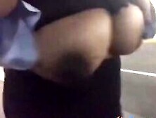 Huge Natural Black Tits Exposed Outdoors