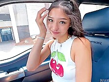 Teen 18+ Car Sex Expert Layla Jenner Puts It In Overdrive And Gets A Huge Facial