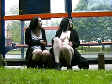 Two English Sluts Enjoying Themselves In Public.