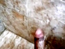 Muscled Man Jerks Off Under The Shower Water,  Shows And Massages His Huge,  Hard Cock Until Cumming,  His Milk Is Delicius