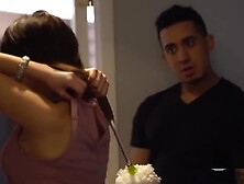 Cleaning chick is tied up and banged hard by horny Bruno