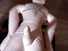 German youngster mounts rubber doll