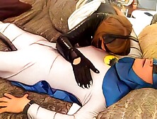 Toon aged Batgirl pleasures Batman with her throat