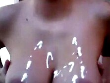 Big-titted Kelly's bath time: an intimate webcam show.