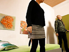 Blonde Granny Loves Riding Giant Cock on Sofa