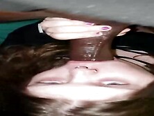 Round honey is deep throating a XXL, ebony wood in the middle of the night, just for joy