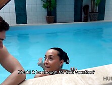 HUNT4K Swimming pool is a valuable place for man to bang boyz GF for money