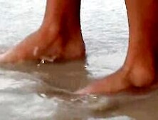 Beach Footjob Amateur Teen