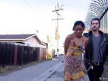 Xander Corvus and Princess Donna Dolore drag fastened black whore Yasmine de Leon in public bakery and then coarse screw her wit
