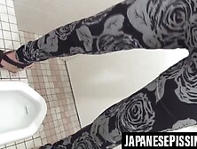 Pervy video of Japanese girls peeing in public restrooms