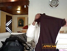 Teen ebony model fucks big white dick agent