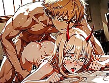 Chainsaw Husband Asian cartoon - Denji x Power Pic Collection - Thai Chinese Manga Hentai Game Porn Film