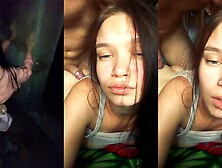 Fucked An 18 Year Old Beauty Behind The Garages And Then On The Bed