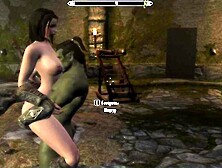 Skyrim.  Lida Gets Pounded By Green Orcs.  Insatiable Porn | Adult Games