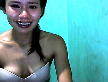 Crying Filipina Taking Of Shirt