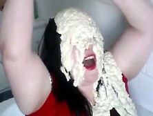 Candy custard messy with porridge