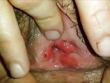 Teasing a hairy teen pussy - Closeup. wmv