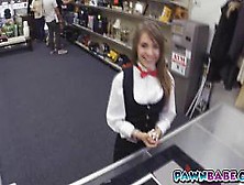 Sexy brunette got paid for 600 dollars for an extra se