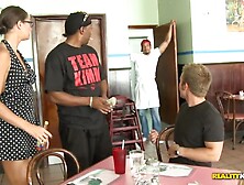 Money Talks crew is running a restaurant. No sex