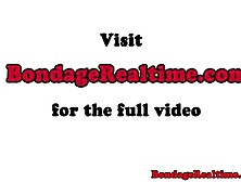 Bound sub in interracial dp punishment