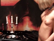 sexy blondie fisting her slick pussy