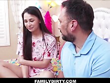 FamilyDirty - Small Tiny Melons Teen Step Daughter Orgasms Whilst This babe Recreates Sex Fantasy With Large Rod Step Daddy