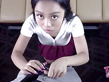 Luna Mills,  the blowjob queen,  takes a creampie from Seth Brogan