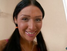 To Get Her Boyfriend Aroused Brunette Russian Teen Practices Performing A Sensual Striptease (18+)