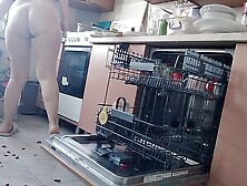 Sexy Latina naked in the kitchen.  Hairy milf hair,  big ass,  big tits.