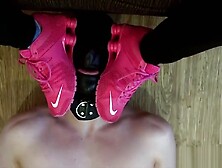 Slave cleans my smelly socks and feet after a gym session LFP