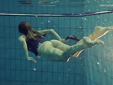 Babe showing naked shaved pussy