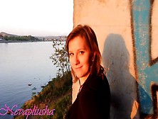 Redhead babe public facial cumshot