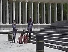 Two Naked Slave Made To Crawl In Public