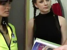 Grid girls punish the worthless guy