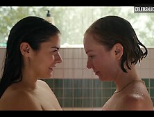 Hannah Einbinder,  Lorenza Izzo lesbian,  breasts scene in Hacks (2021)