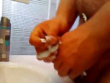 French Cumshot In Bathroom