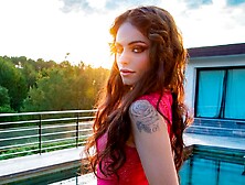 Outdoor passion with a natural tattooed mademoiselle Clara Mia