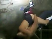 Young lovers enjoy copulating in the dirty public place (18+)