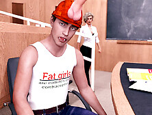 Busty milf gameplay in Being Dik