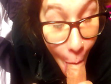 Amateur Geeky Girl Wearing Glasses Swallows Thick Cum Load